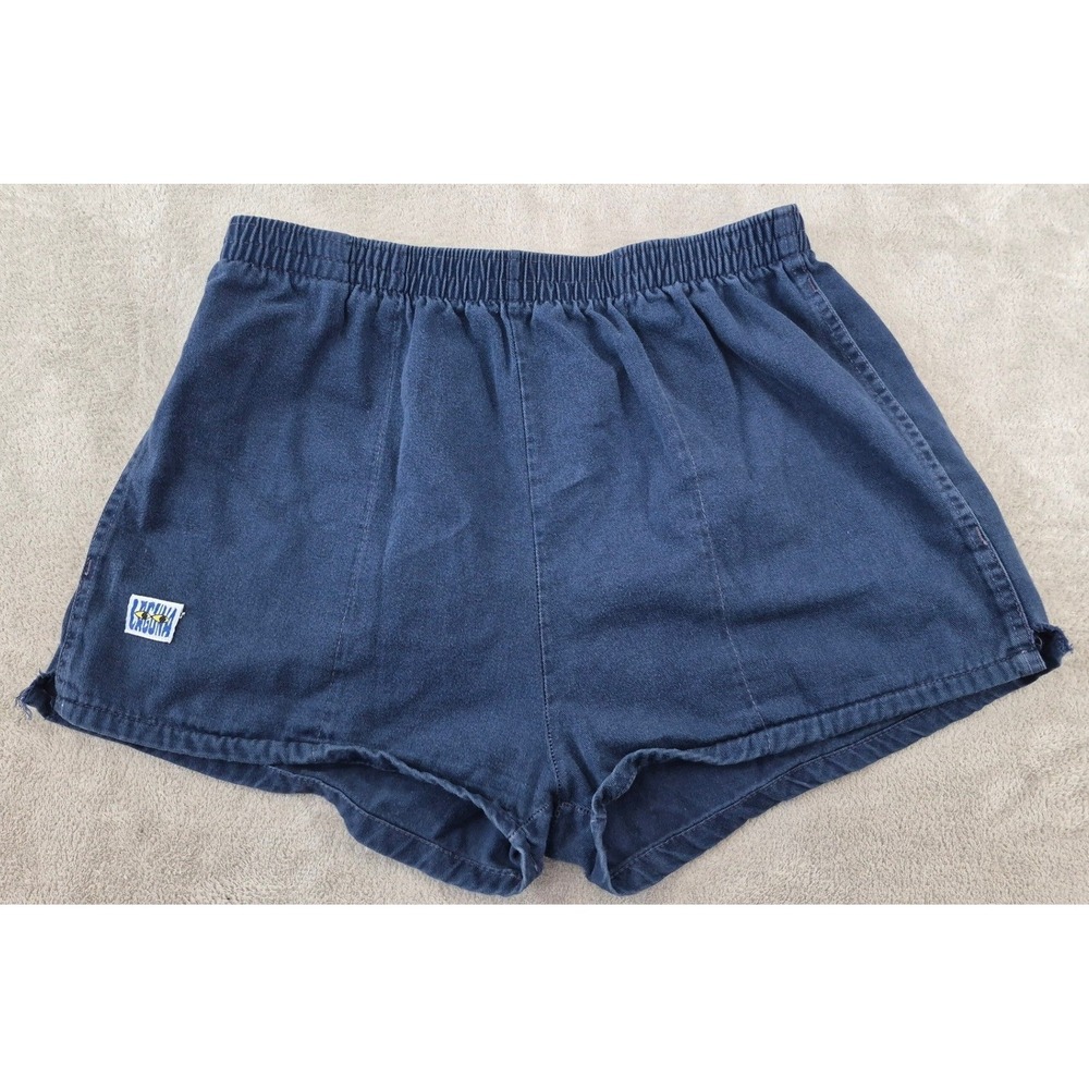 Vintage Laguna Navy Blue Cotton Shorts Elastic Waist XL Surf‎ Beach Made in USA